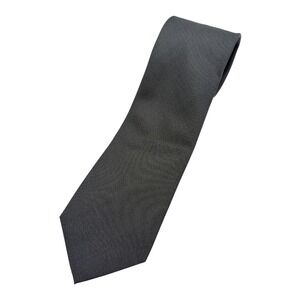 Kenneth Cole Reaction Mens Charcoal Gray Micro Ribbed 100% Silk Necktie Tie